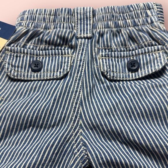 NWT Baby OshKosh B’Gosh Conductor Blue Stripe Cargo Shorts Size 6 Months - Picture 9 of 9